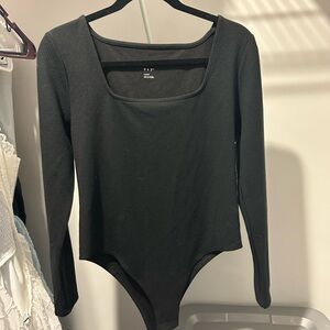 a new day Black Ribbed Long Sleeve Top